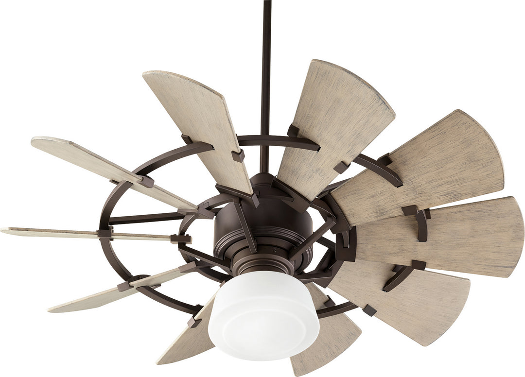 Quorum Windmill 194410-86 Ceiling Fan - Oiled Bronze, Weathered Oak