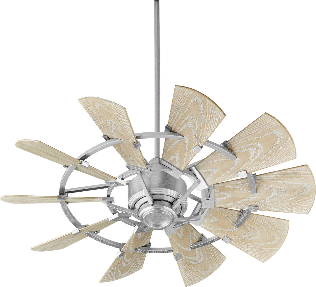 Quorum Windmill 194410-9 Ceiling Fan - Galvanized, Weathered Oak