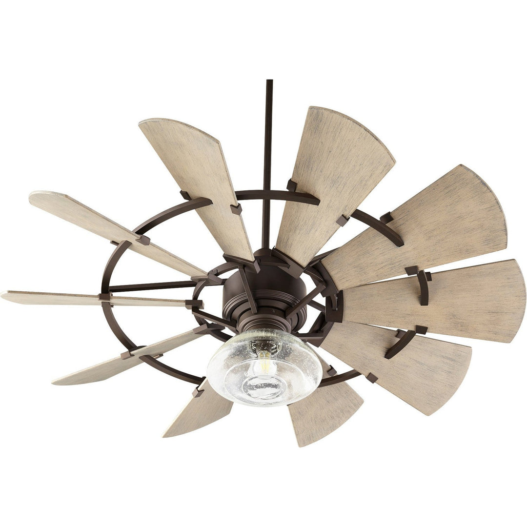 Quorum Windmill 195210-86 Ceiling Fan - Oiled Bronze, Weathered Oak