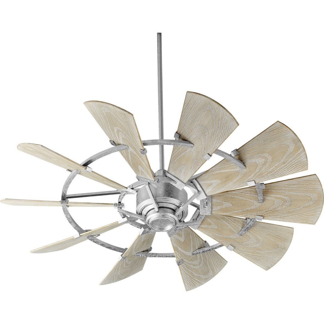 Quorum Windmill 195210-9 Ceiling Fan 52 in. - Galvanized, Weathered Oak