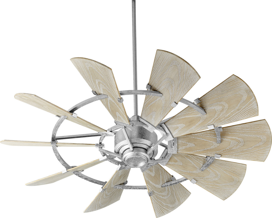 Quorum Windmill 195210-9 Ceiling Fan 52 in. - Galvanized, Weathered Oak