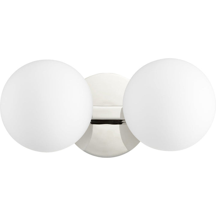 Quorum 539 Globe Vanities 539-2-62 Bath Vanity Light 14 in. wide - Polished Nickel