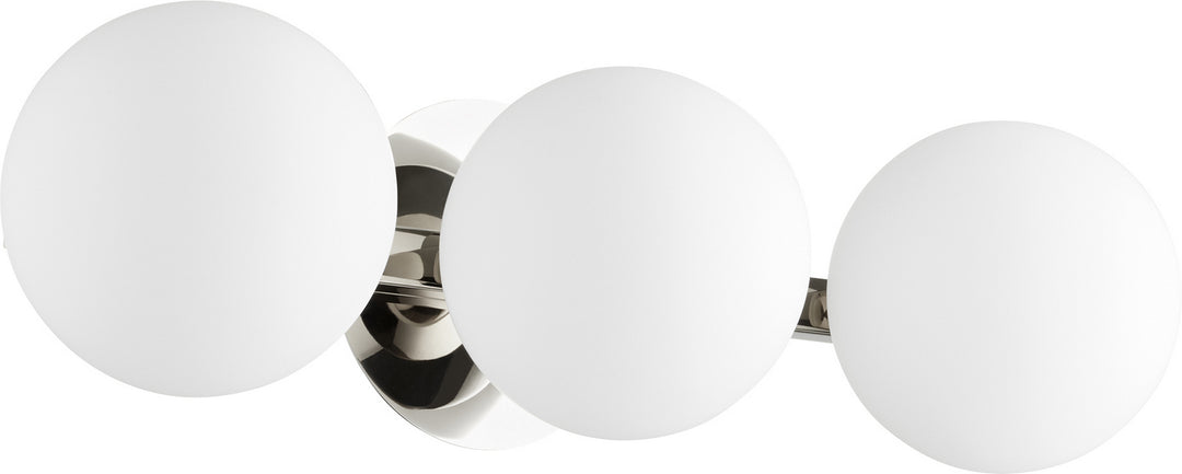 Quorum 539 Globe Vanities 539-3-62 Bath Vanity Light 22 in. wide - Polished Nickel