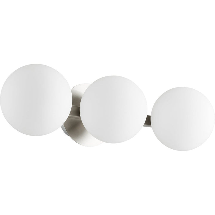 Quorum 539 Globe Vanities 539-3-65 Bath Vanity Light 22 in. wide - Satin Nickel