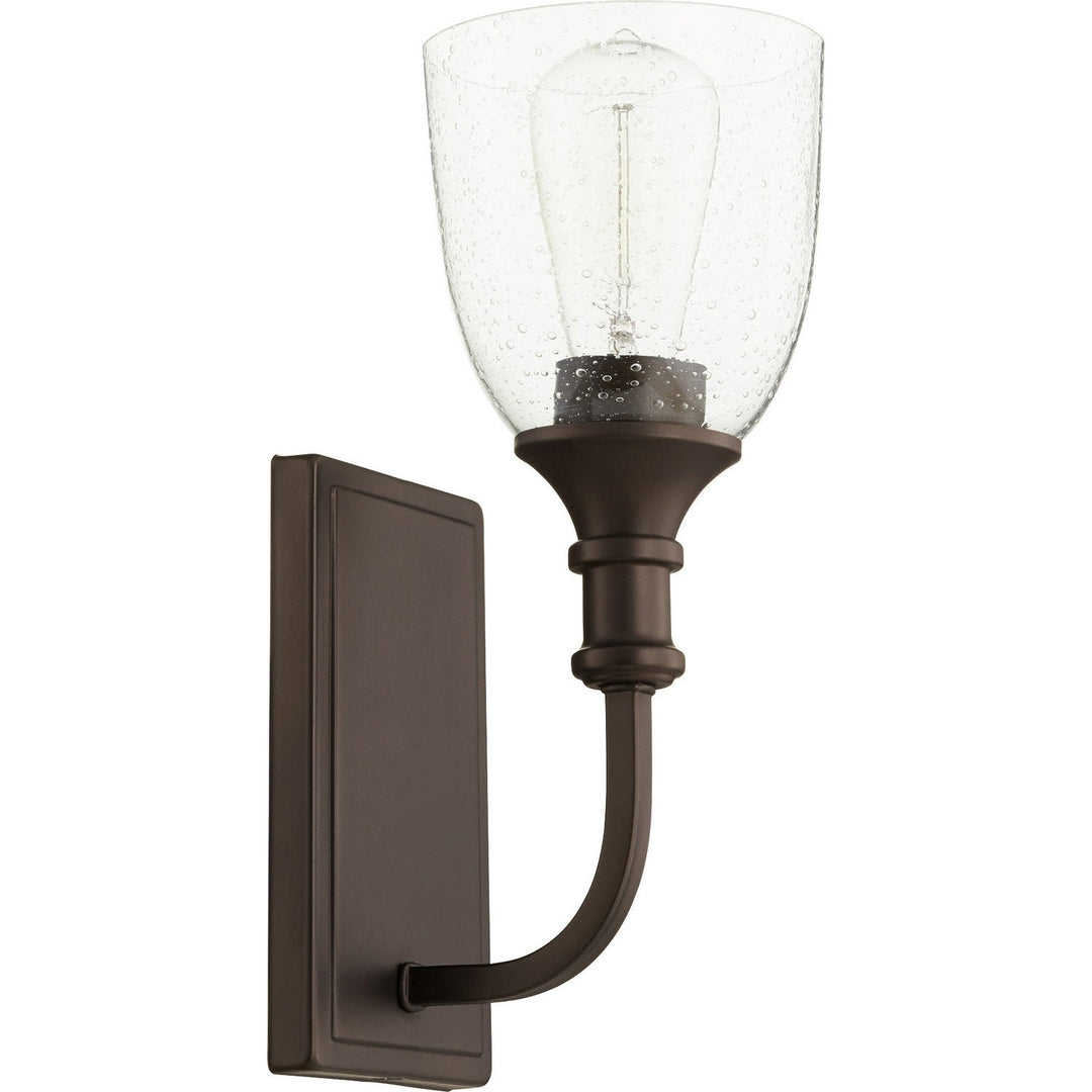 Quorum Richmond 5411-1-186 Wall Sconce Light - Oiled Bronze W/ Clear/Seeded