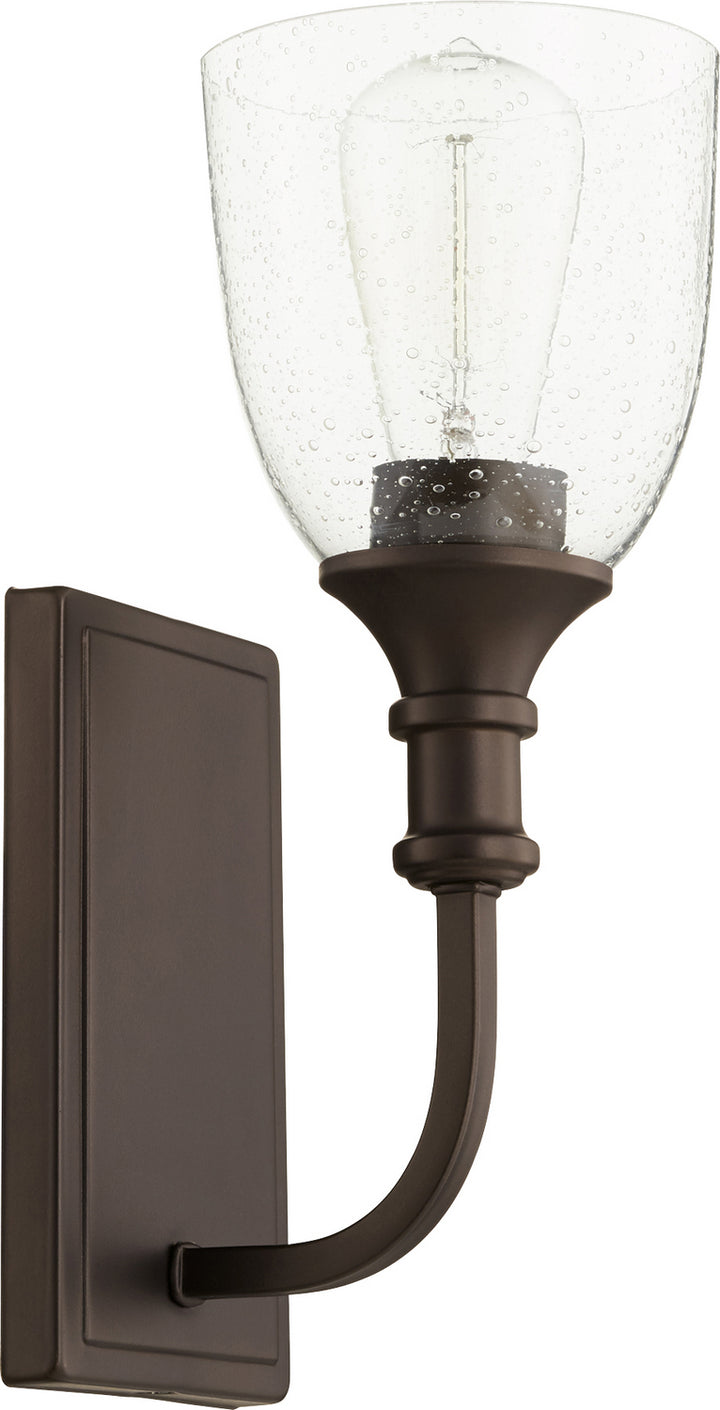 Quorum Richmond 5411-1-186 Wall Sconce Light - Oiled Bronze W/ Clear/Seeded