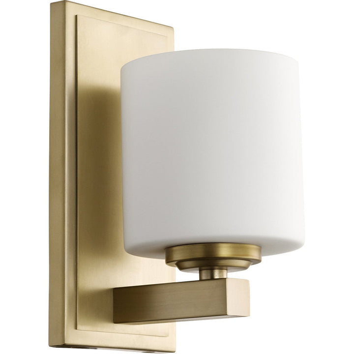 Quorum 5669 Cylinder Series 5669-1-80 Wall Sconce Light - Aged Brass