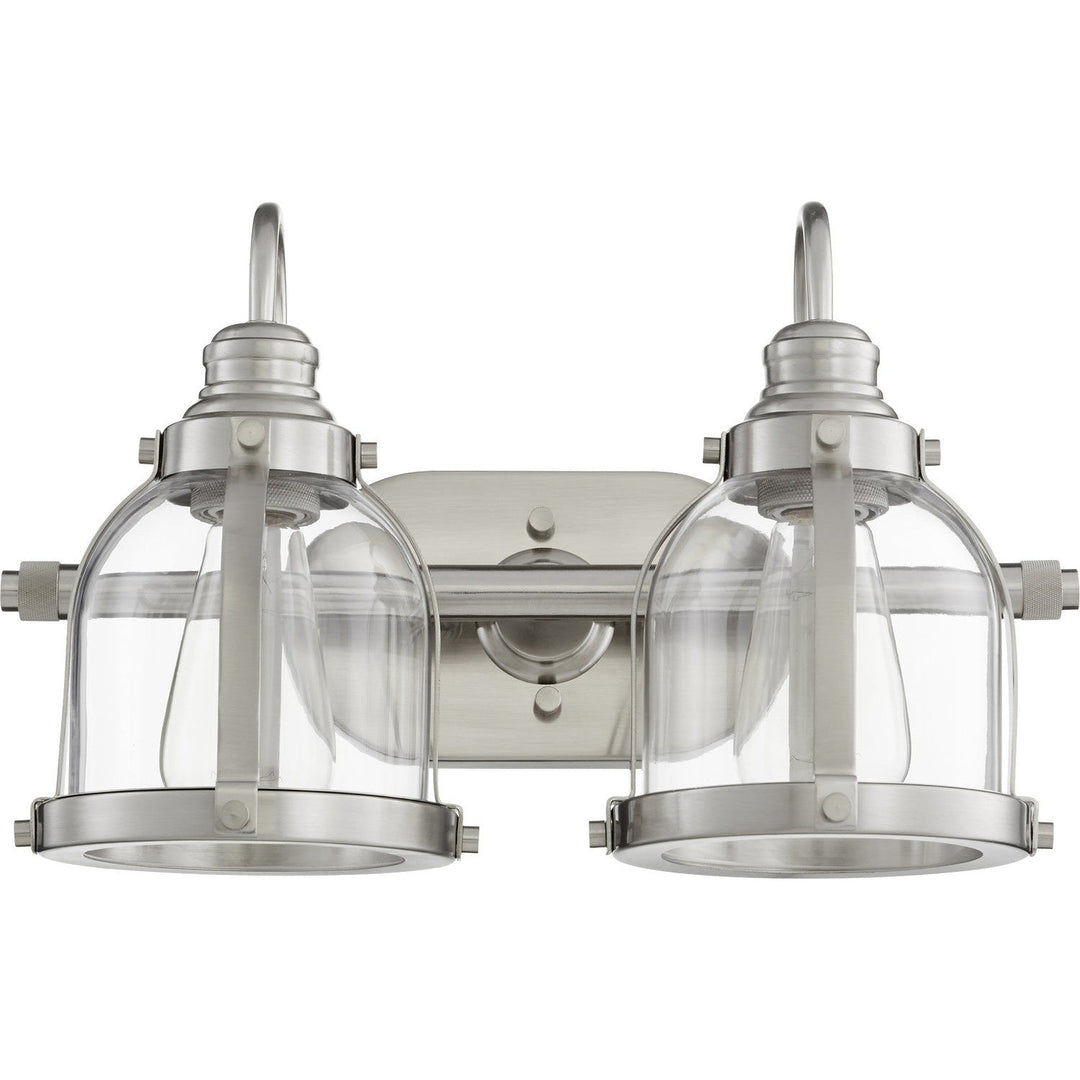 Quorum Banded Series 586-2-65 Bath Vanity Light 16 in. wide - Satin Nickel