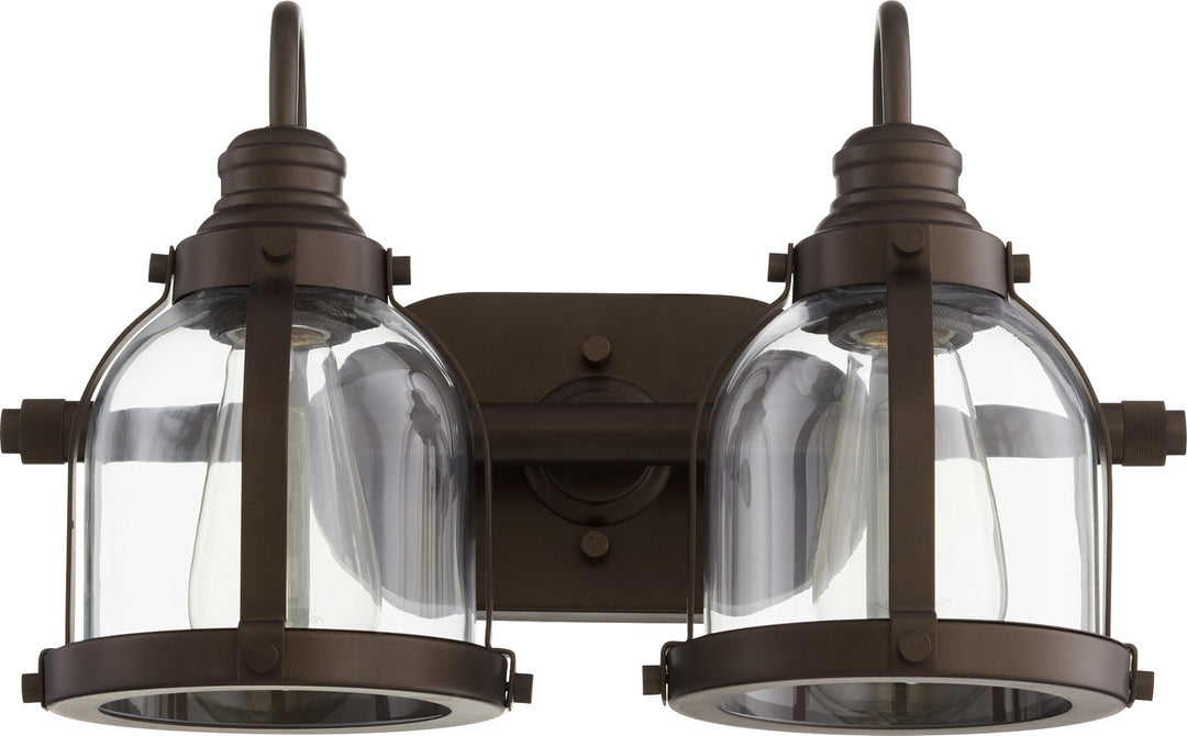Quorum Banded Series 586-2-86 Bath Vanity Light 16 in. wide - Oiled Bronze