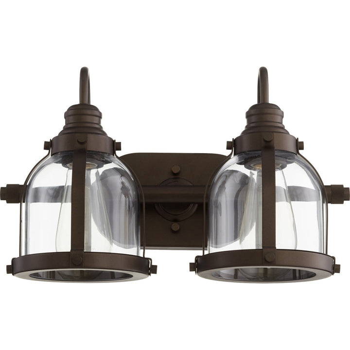 Quorum Banded Series 586-2-86 Bath Vanity Light 16 in. wide - Oiled Bronze
