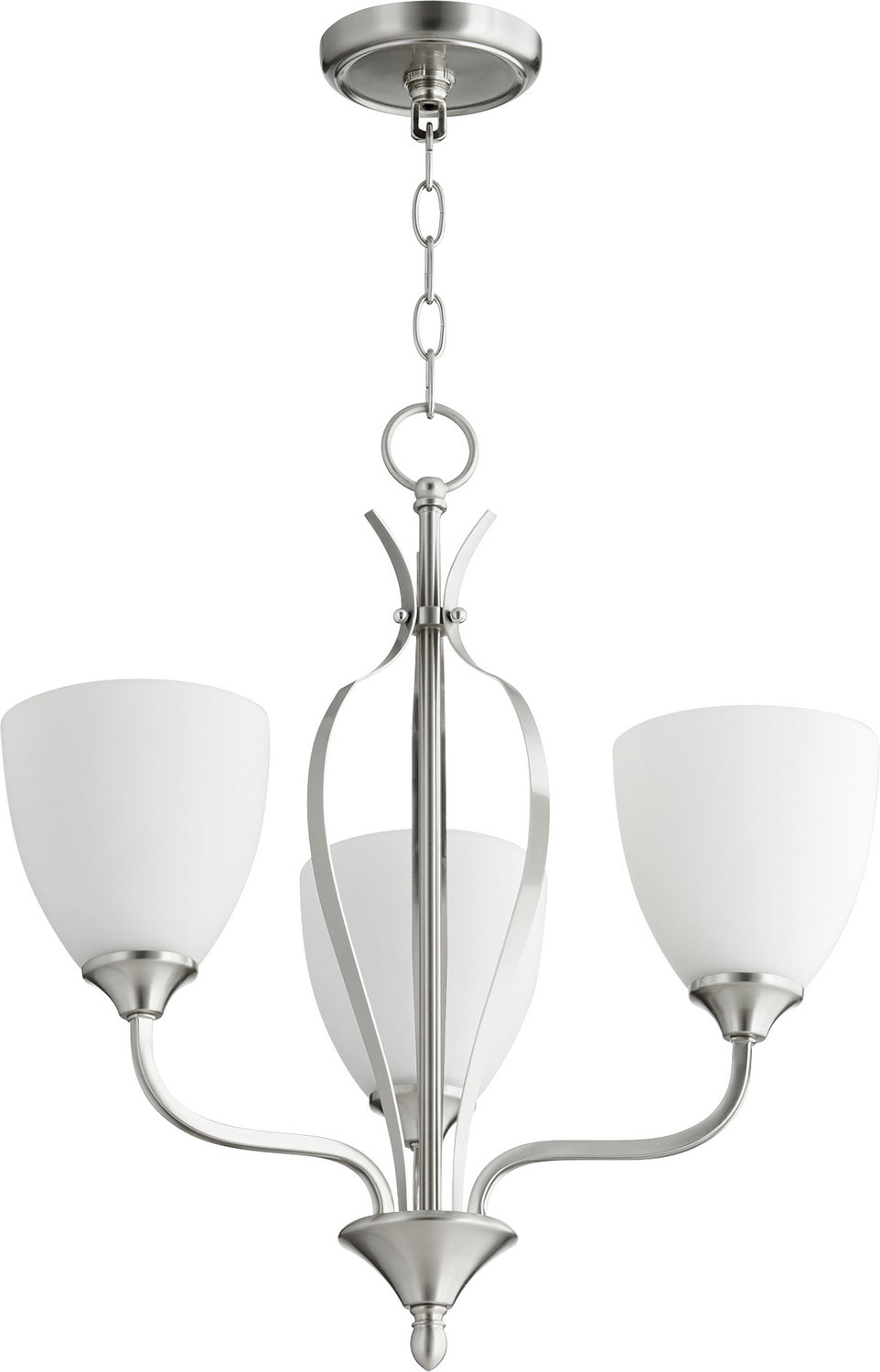 Quorum Jardin 6127-3-65 Chandelier Light - Satin Nickel