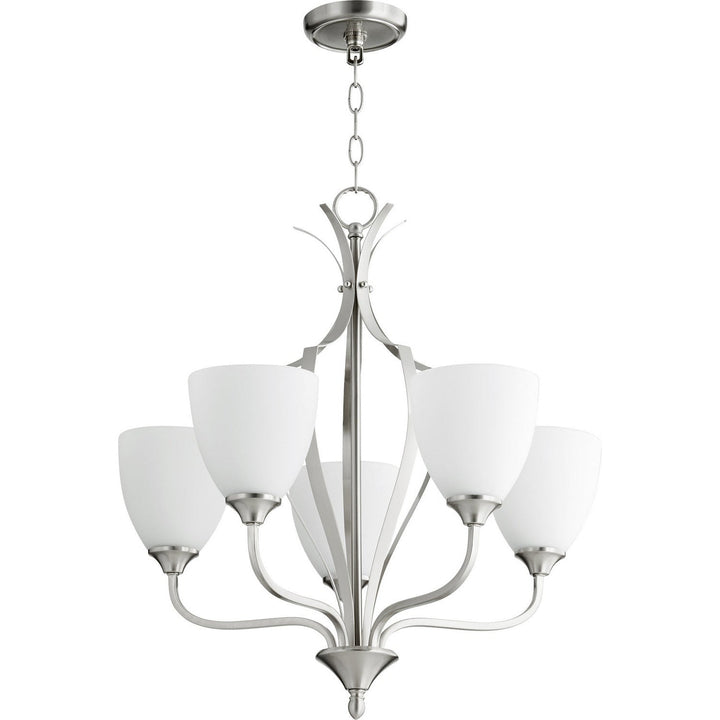 Quorum Jardin 6127-5-65 Chandelier Light - Satin Nickel
