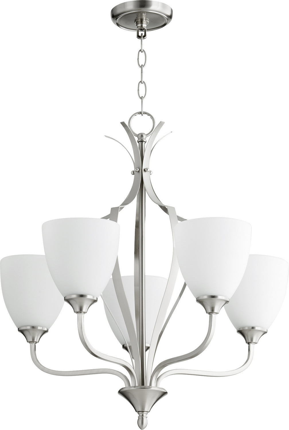 Quorum Jardin 6127-5-65 Chandelier Light - Satin Nickel