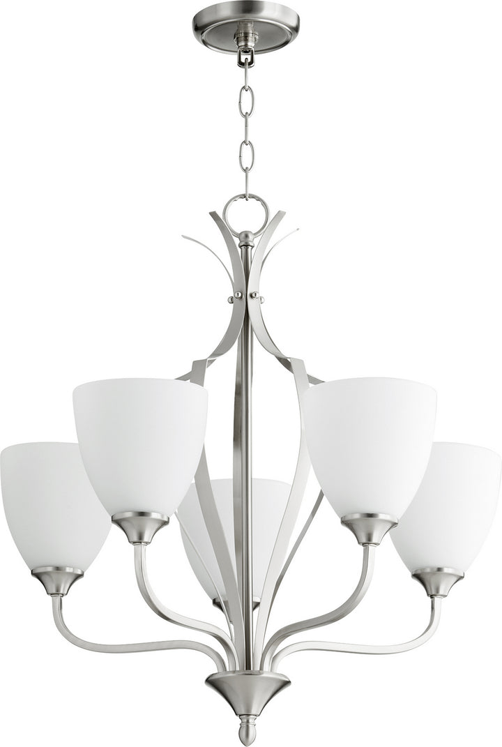 Quorum Jardin 6127-5-65 Chandelier Light - Satin Nickel