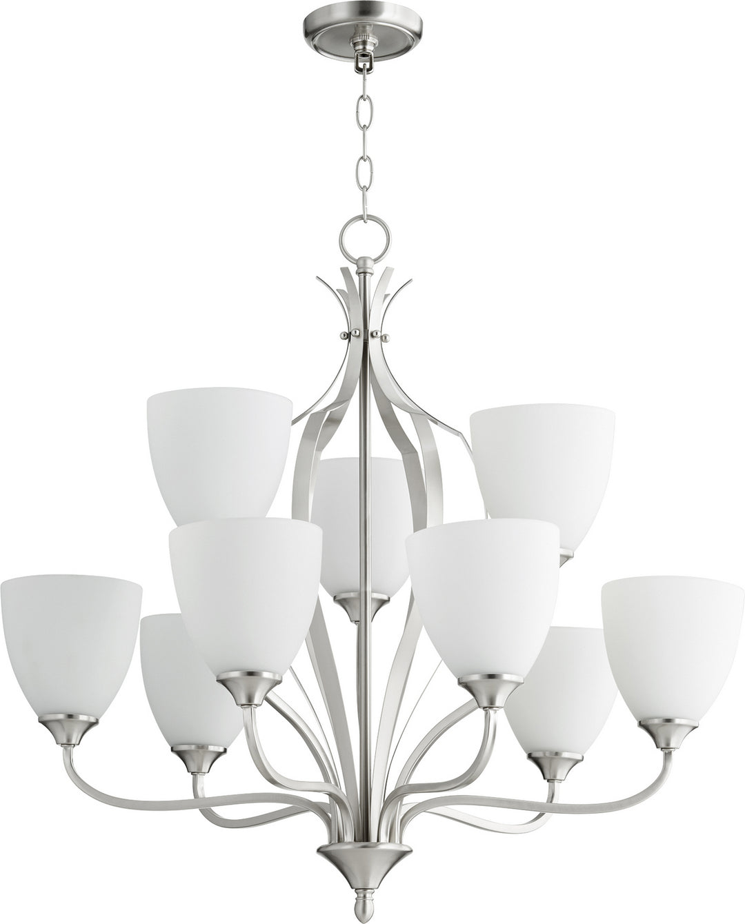 Quorum Jardin 6127-9-65 Chandelier Light - Satin Nickel