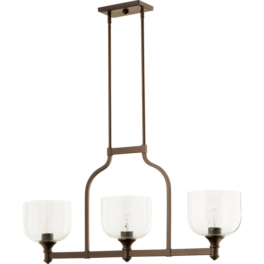 Quorum Richmond 6511-3-186 Pendant Light - Oiled Bronze W/ Clear/Seeded