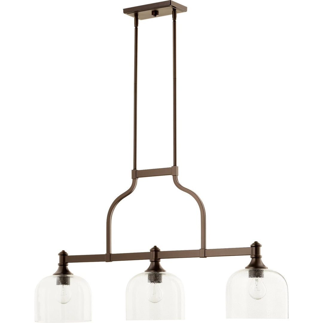 Quorum Richmond 6611-3-186 Pendant Light - Oiled Bronze W/ Clear/Seeded