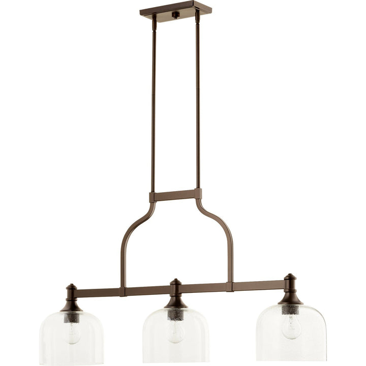 Quorum Richmond 6611-3-186 Pendant Light - Oiled Bronze W/ Clear/Seeded