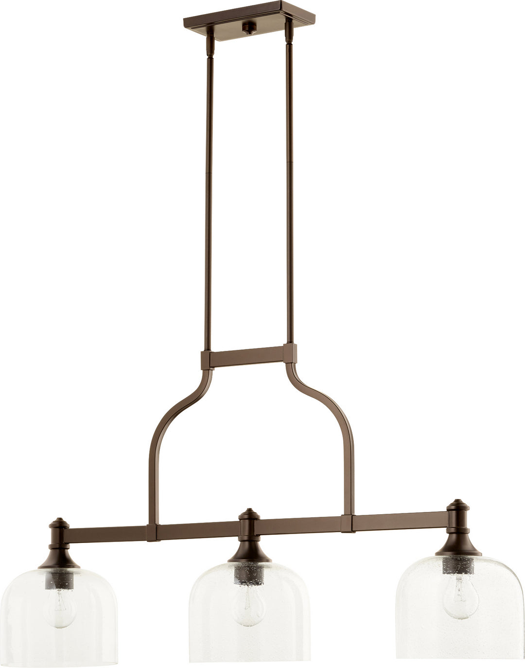 Quorum Richmond 6611-3-186 Pendant Light - Oiled Bronze W/ Clear/Seeded