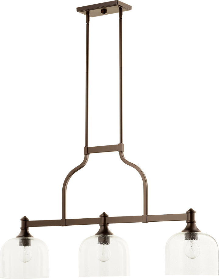 Quorum Richmond 6611-3-186 Pendant Light - Oiled Bronze W/ Clear/Seeded