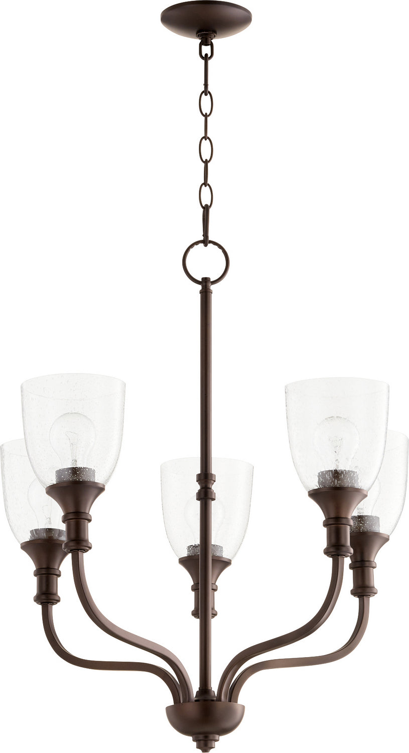 Quorum Richmond 6811-5-186 Chandelier Light - Oiled Bronze W/ Clear/Seeded