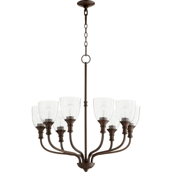 Quorum Richmond 6811-8-186 Chandelier Light - Oiled Bronze W/ Clear/Seeded