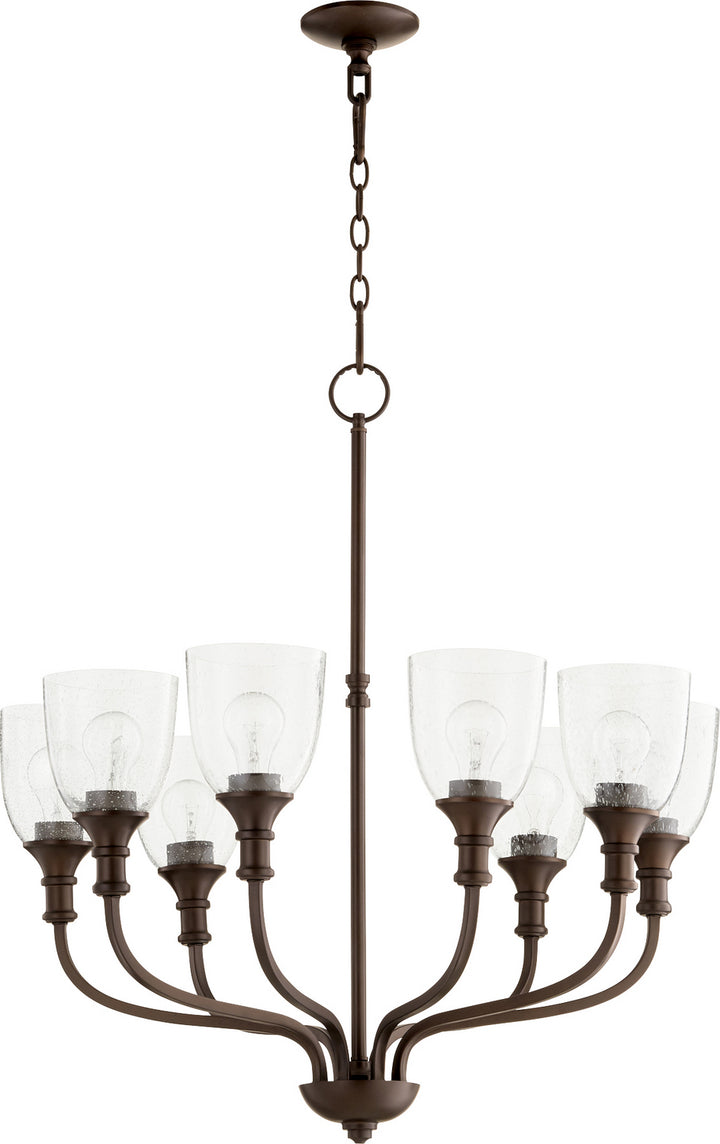 Quorum Richmond 6811-8-186 Chandelier Light - Oiled Bronze W/ Clear/Seeded
