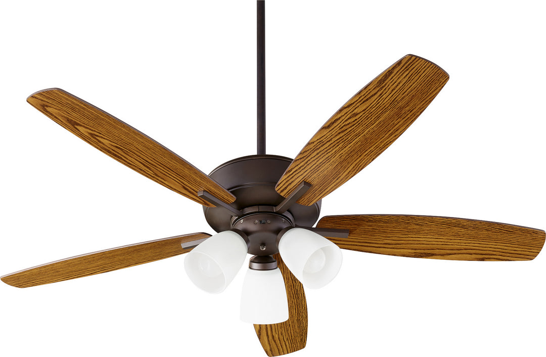 Quorum Breeze 70525-386 Ceiling Fan 52 in. - Oiled Bronze, Dark Oak/Walnut