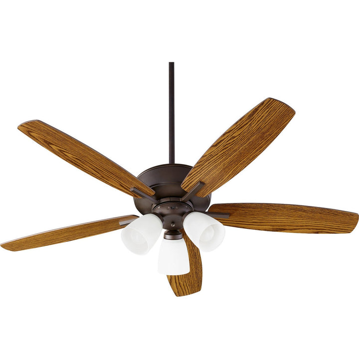 Quorum Breeze 70525-386 Ceiling Fan 52 in. - Oiled Bronze, Dark Oak/Walnut