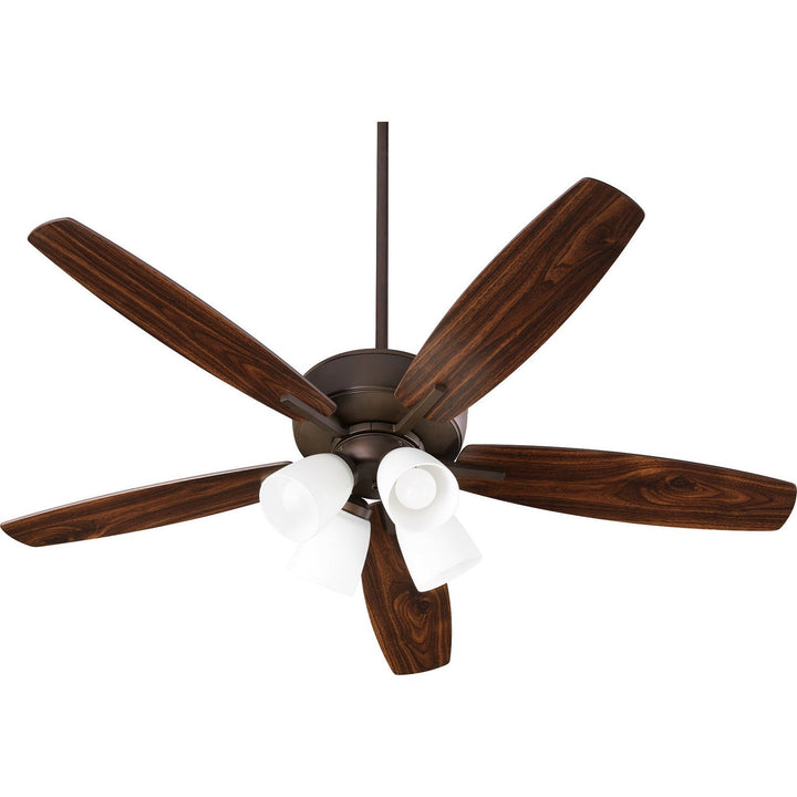 Quorum Breeze 70525-486 Ceiling Fan 52 in. - Oiled Bronze, Dark Oak/Walnut