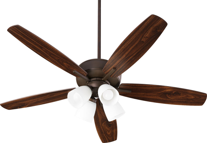 Quorum Breeze 70525-486 Ceiling Fan 52 in. - Oiled Bronze, Dark Oak/Walnut