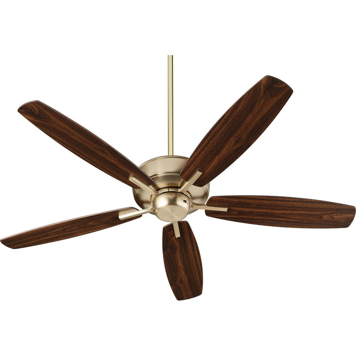 Quorum Breeze 7052-80 Ceiling Fan 52 in. - Aged Brass, Dark Oak/Walnut