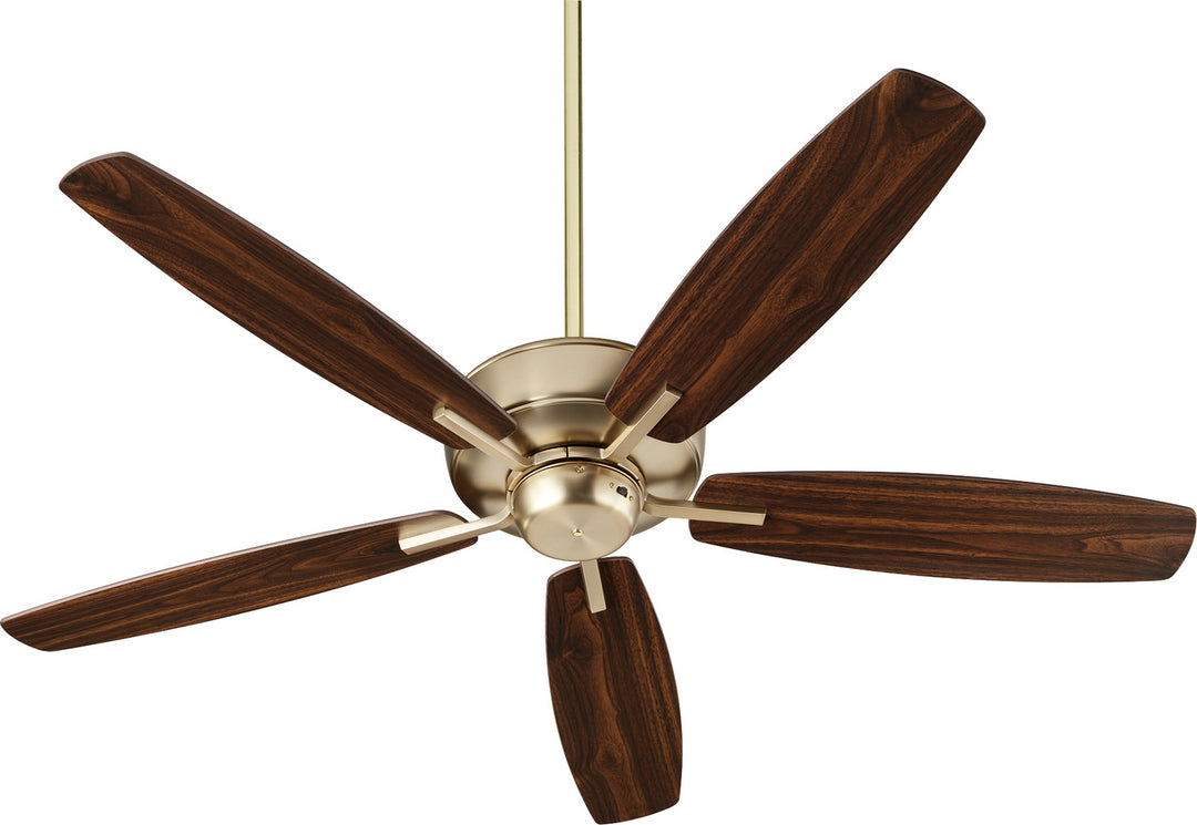 Quorum Breeze 7052-80 Ceiling Fan 52 in. - Aged Brass, Dark Oak/Walnut