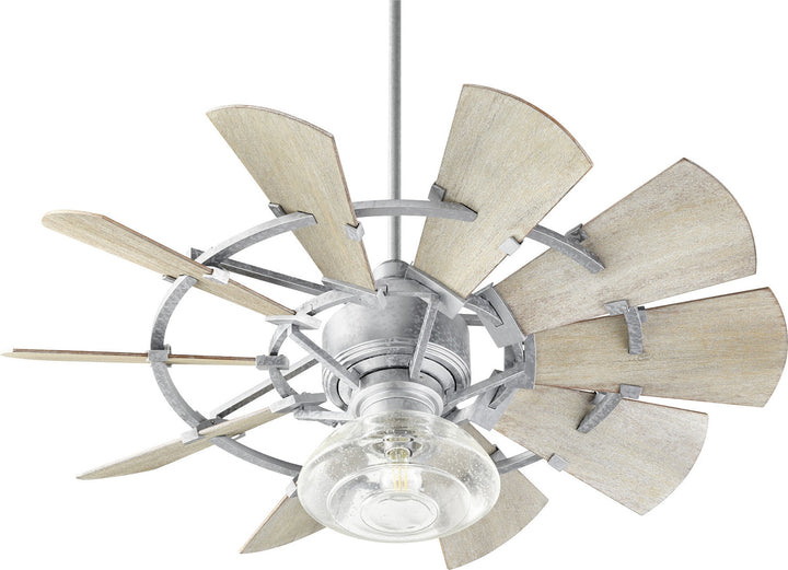 Quorum Windmill 94410-9 Ceiling Fan 44 in. - Galvanized, Weathered Oak