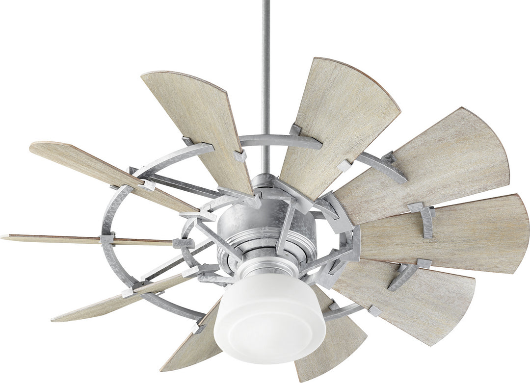 Quorum Windmill 94410-9 Ceiling Fan 44 in. - Galvanized, Weathered Oak