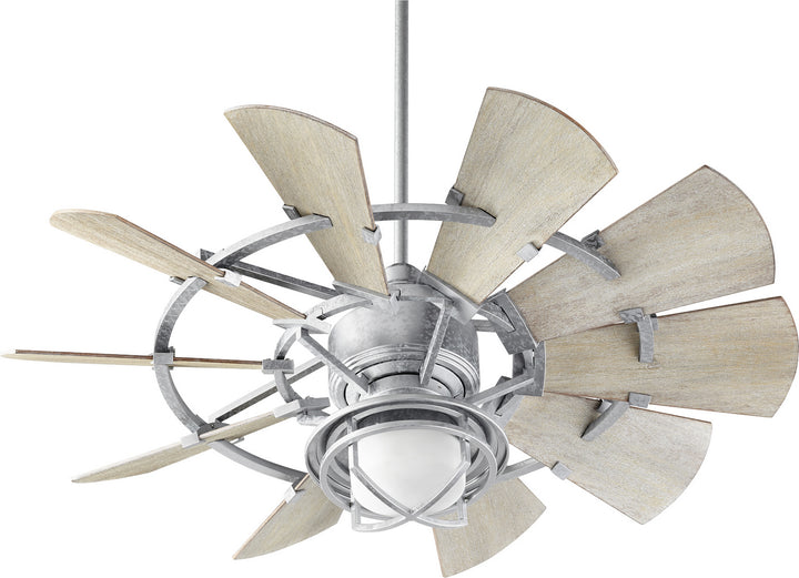 Quorum Windmill 94410-9 Ceiling Fan 44 in. - Galvanized, Weathered Oak