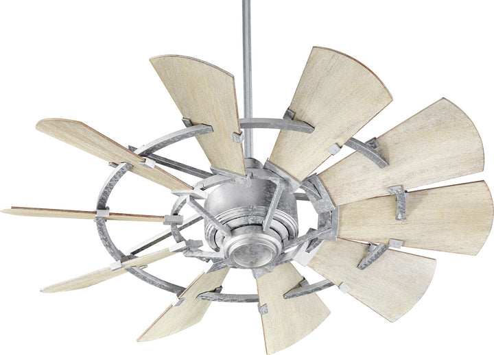 Quorum Windmill 94410-9 Ceiling Fan 44 in. - Galvanized, Weathered Oak