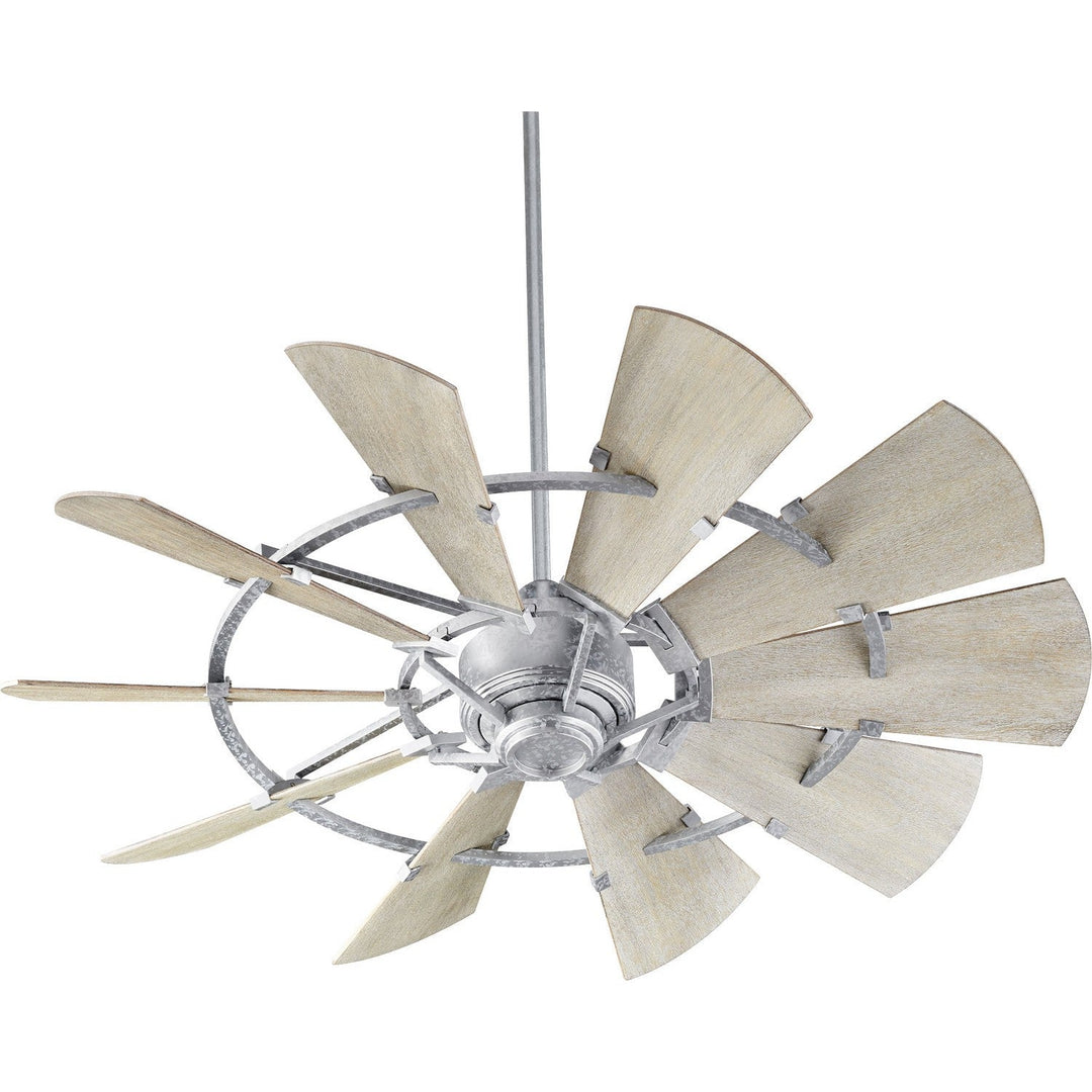 Quorum Windmill 95210-9 Ceiling Fan 52 in. - Galvanized, Weathered Oak