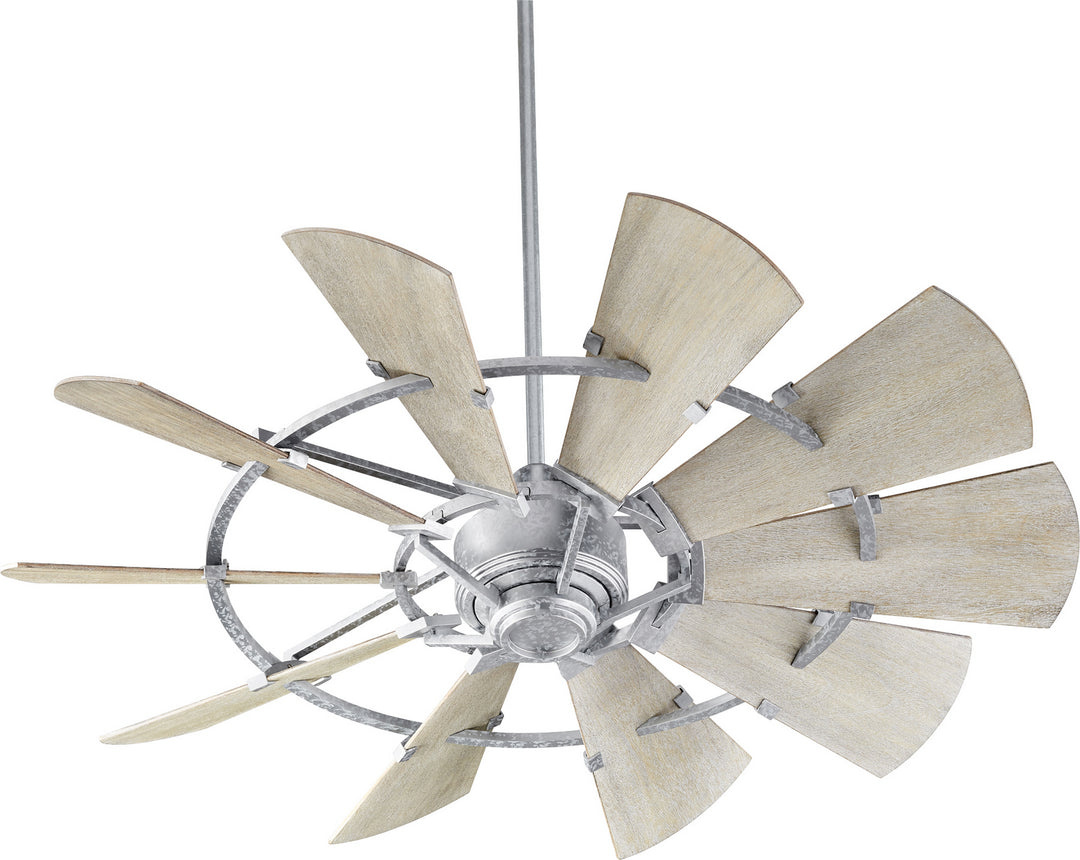 Quorum Windmill 95210-9 Ceiling Fan 52 in. - Galvanized, Weathered Oak