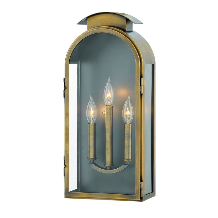 Hinkley Lighting 2525LS  Rowley Outdoor Light Antique Brass