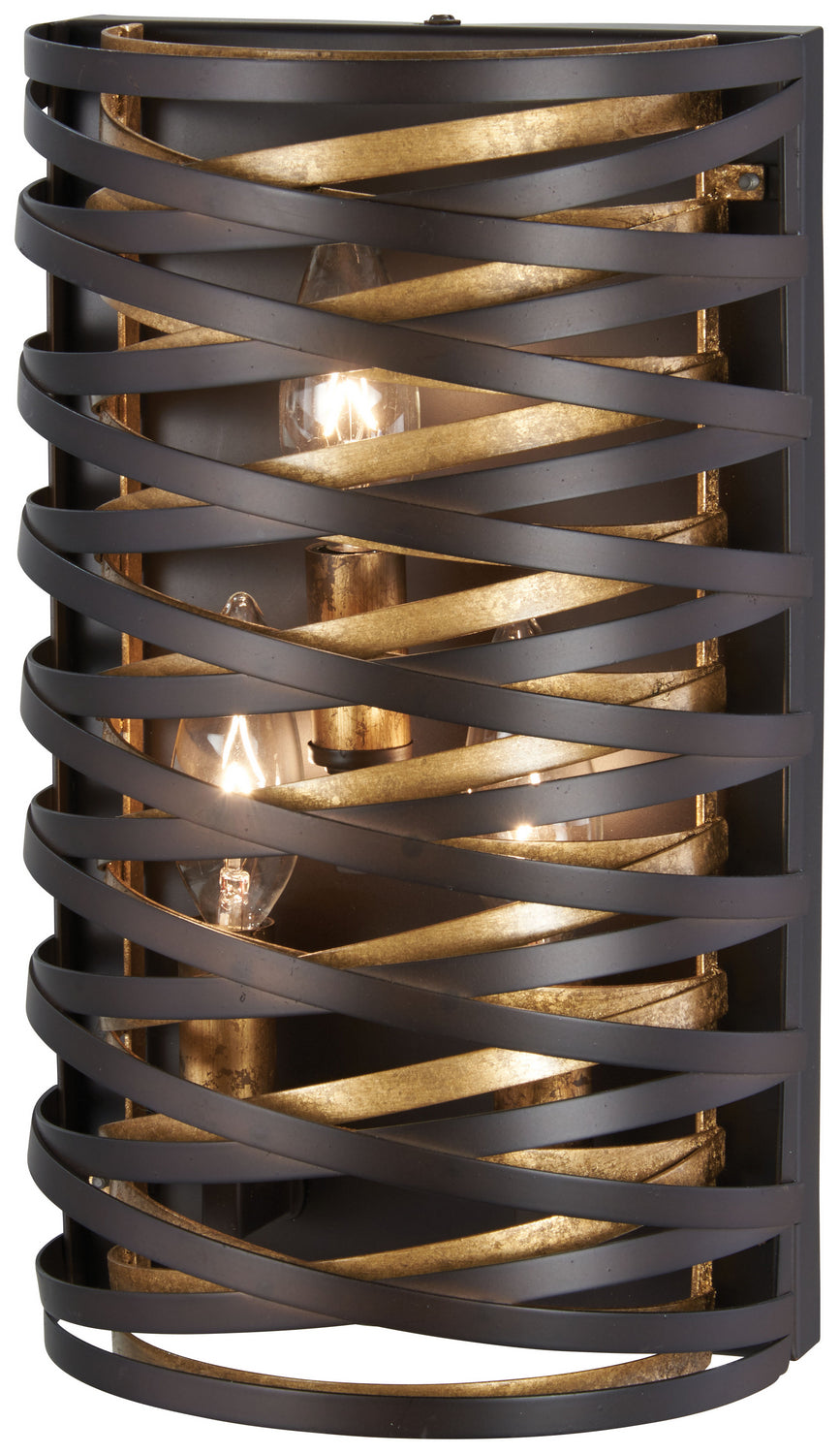 Minka-Lavery Vortic Flow 3673-111 Wall Light - Dark Bronze W/Mosaic Gold Inte