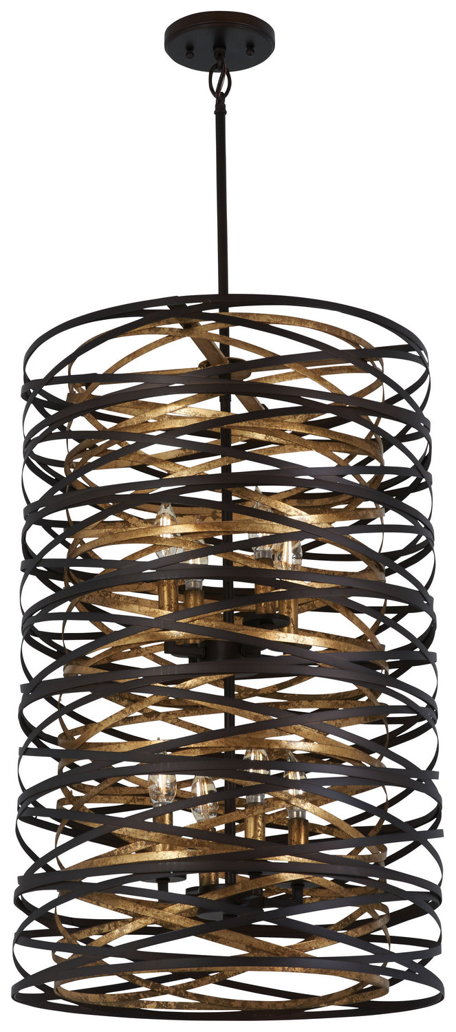 Minka-Lavery Vortic Flow 3678-111 Pendant Light - Dark Bronze W/Mosaic Gold Inte