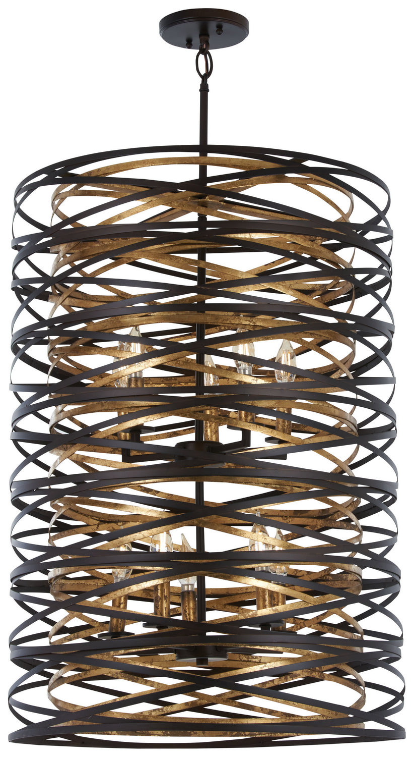 Minka-Lavery Vortic Flow 3679-111 Pendant Light - Dark Bronze W/Mosaic Gold Inte