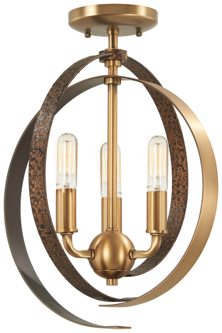 Minka-Lavery Criterium 4622-099 Pendant Light - Aged Brass W/Textured Iron