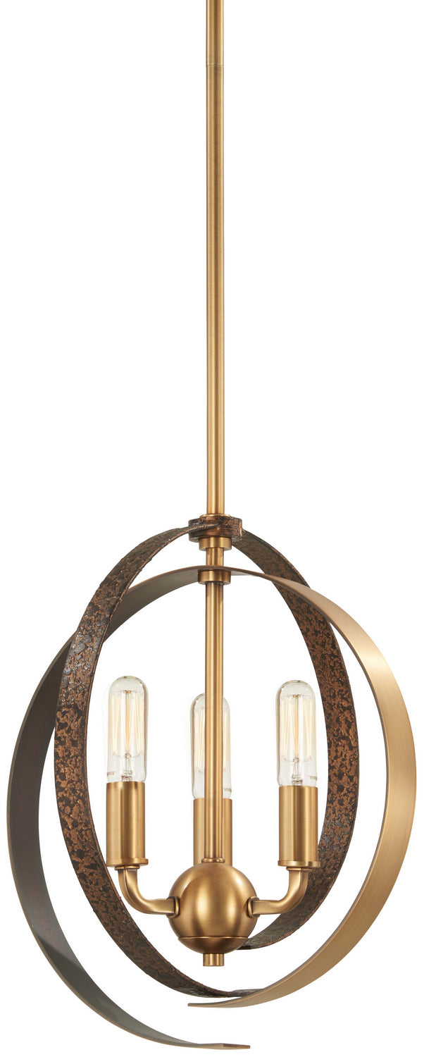 Minka-Lavery Criterium 4622-099 Pendant Light - Aged Brass W/Textured Iron