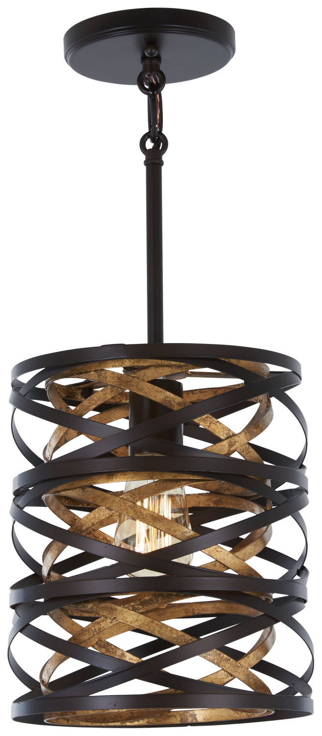 Minka-Lavery Vortic Flow 4670-111 Pendant Light - Dark Bronze W/Mosaic Gold Inte