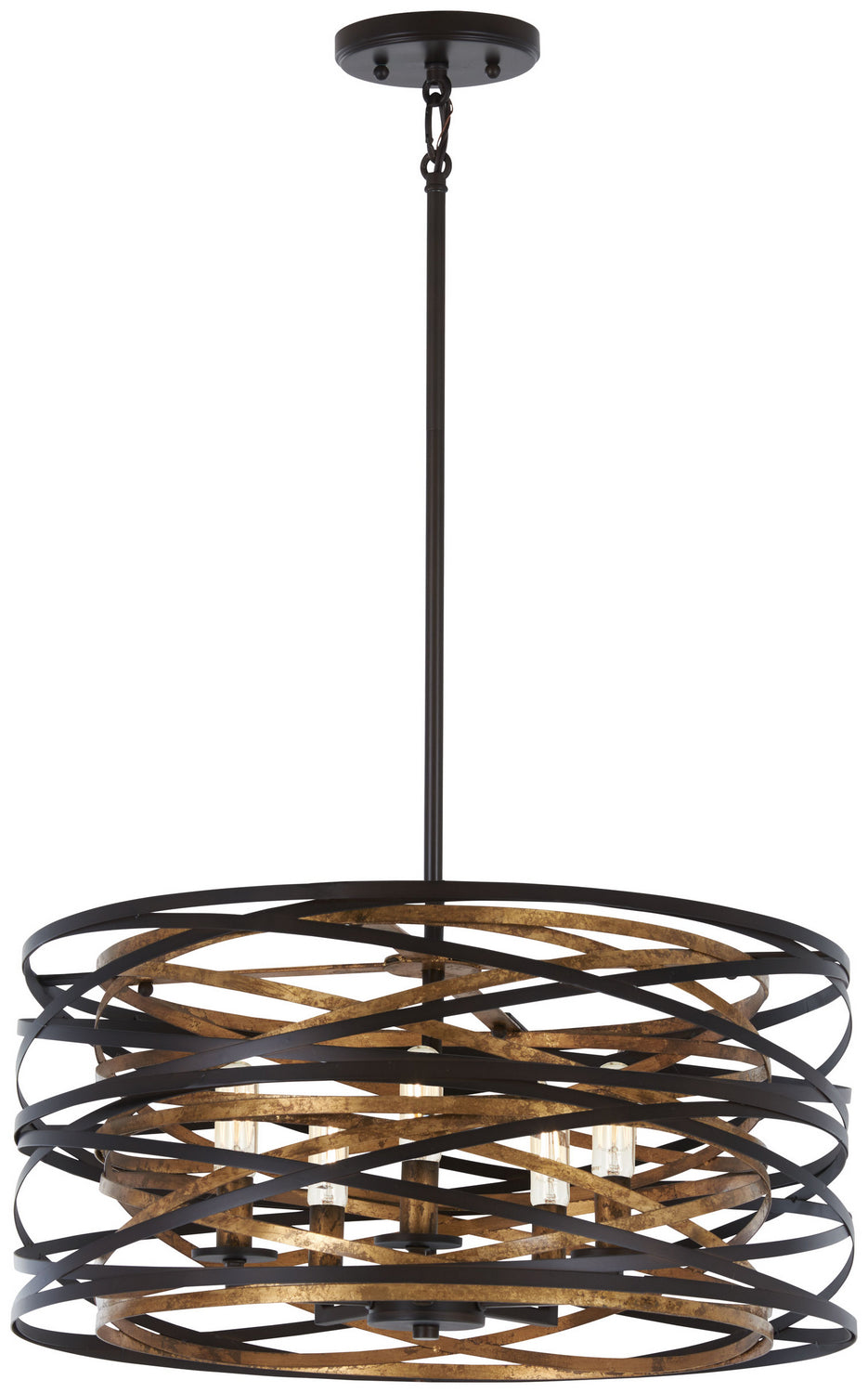 Minka-Lavery Vortic Flow 4671-111 Ceiling Light - Dark Bronze W/Mosaic Gold Inte