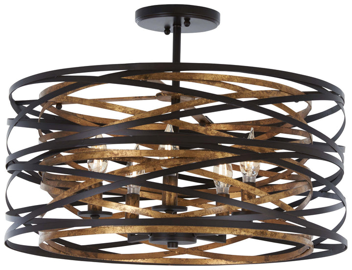 Minka-Lavery Vortic Flow 4671-111 Ceiling Light - Dark Bronze W/Mosaic Gold Inte