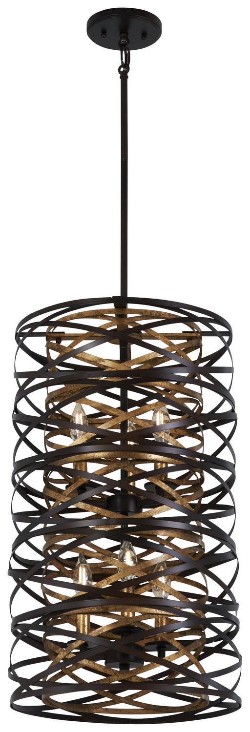 Minka-Lavery Vortic Flow 4672-111 Pendant Light - Dark Bronze W/Mosaic Gold Inte