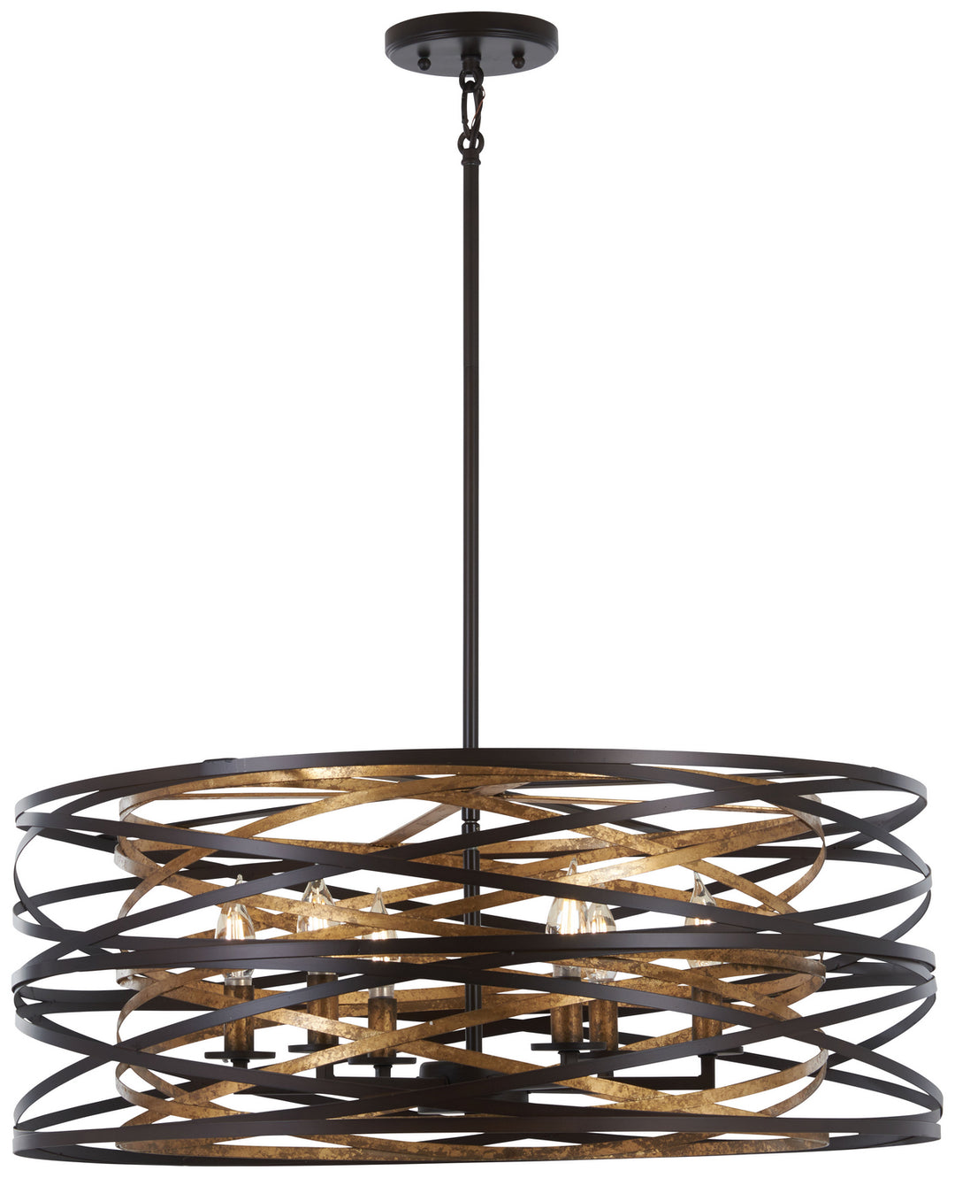 Minka-Lavery Vortic Flow 4673-111 Pendant Light - Dark Bronze W/Mosaic Gold Inte